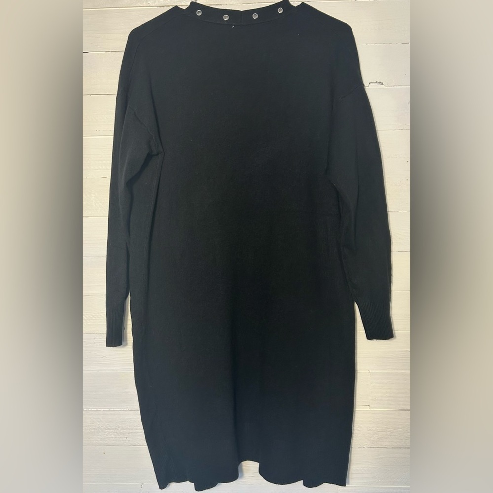 NWT Rain + Rose Long Black sweater with Silver rivets, women’s size Medium. - Picture 4 of 8